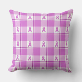 Almofada Testicular Cancer Awareness Plaid Purple Ribbon