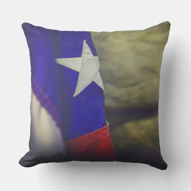 Almofada Texas Flag Rustic Lone Star EUA (Frente)