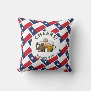 Almofada TEXAS FLAG Texan 3 Cheias de cerveja de cartoon