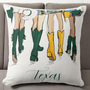 Almofada Texas Ladrilhos Fashion Cowboy Boot Green Dourado