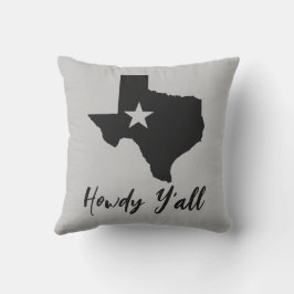 Almofada Texas Map Lone Star State Howdy Y