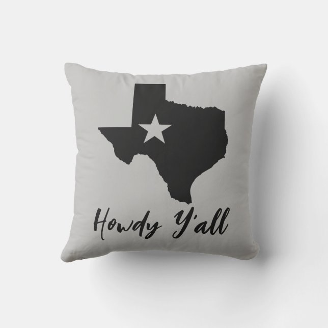 Almofada Texas Map Lone Star State Howdy Y (Verso)