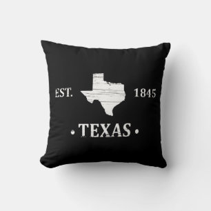 Almofada Texas mapeia branco o estado de estrela solitária