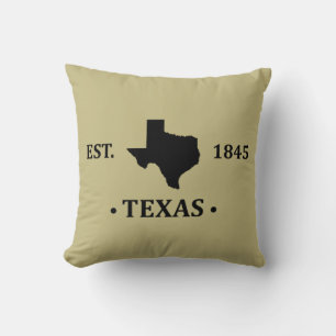 Almofada Texas mapeia preto no estado de estrela solitária
