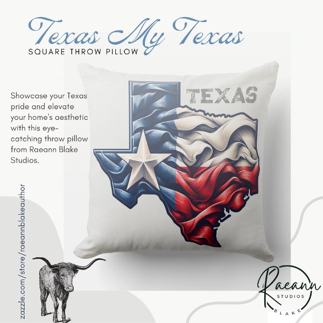 Almofada Texas My Texas Square Throw Pillow (Criador carregado)