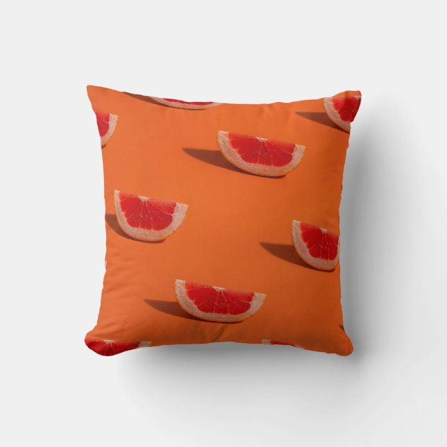 ALMOFADA TÊXTIL FLORAL BRANCO E LARANJA (Frente)