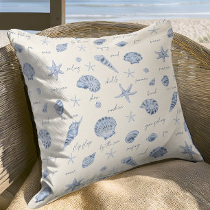 Almofada Texto Azul do Starfish ID918