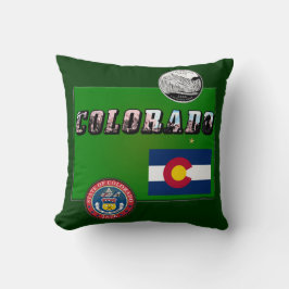 Almofada Texto da Imagem do Colorado, Sinalizador, Selo, Qu
