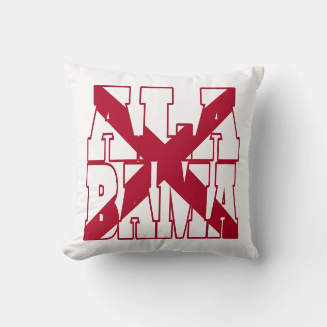 Almofada Texto de bandeira do estado do Alabama (Frente)