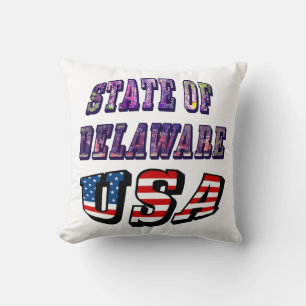 Almofada Texto de Foto e Sinalizador do Estado de Delaware