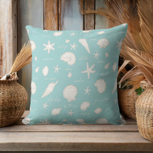 Almofada Texto divertido do Starfish White Ivory ID918