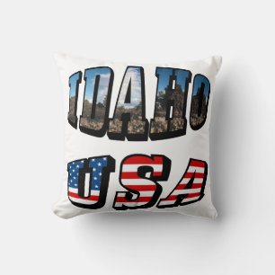 Almofada Texto Estado da Imagem do Idaho e Sinalizador EUA