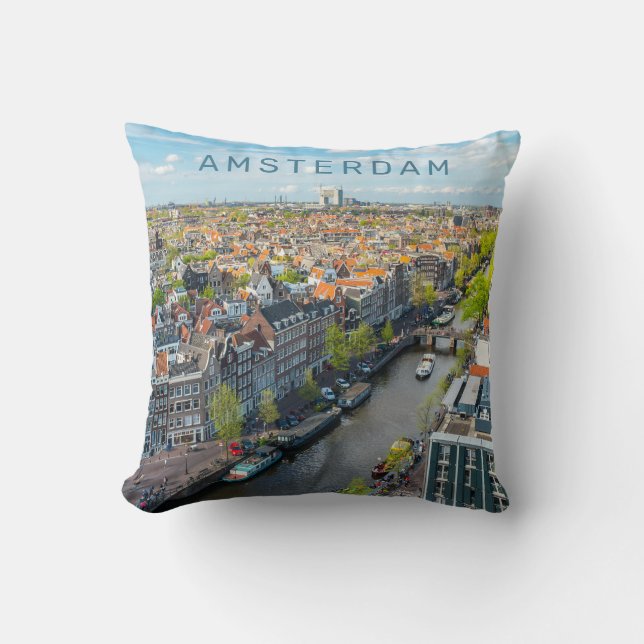 Almofada Texto personalizado Amsterdã (Frente)