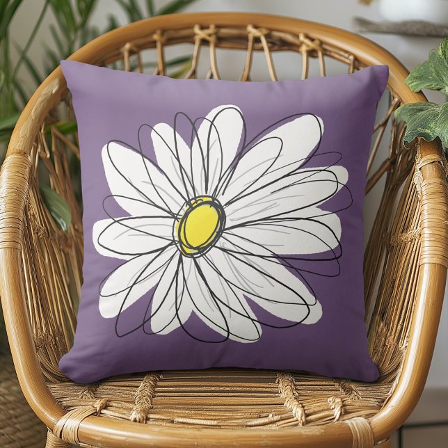 Almofada Texto Personalizado da Margarida Esbranquiçada e A (Daisy Pillow)
