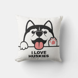 Almofada Texto personalizado de Cute Siberian Husky