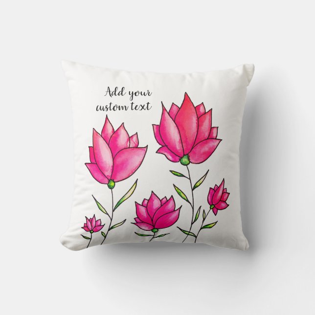 Almofada Texto Personalizado do Artefato de Cores d'Água de (Frente)