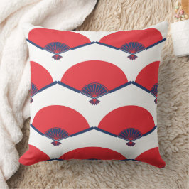 Almofada Texto personalizado do padrão do ventilador japonê