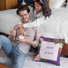 Almofada Texto Personalizado Floral Casamento Aniversário P