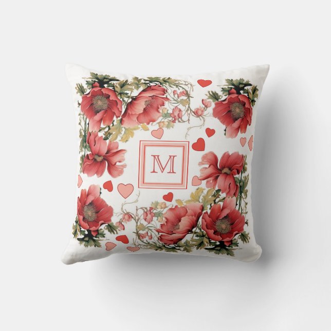Almofada Texto Personalizado - Papas e Corações Rosa Românt (Verso)