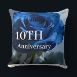 Almofada Texto Personalizado – Rosa Floral Azul Romântico P<br><div class="desc">Celebre o amor eterno com esta almofada de rosa azul romântica,  apresentando as palavras “Para Sempre & Sempre.” Um acessório aconchegante e um presente de coração para casais,  aniversários ou Dia dos Namorados.</div>