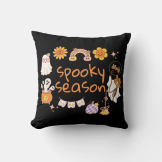 Almofada Texto Personalizado Temporada Assustadora Doodles
