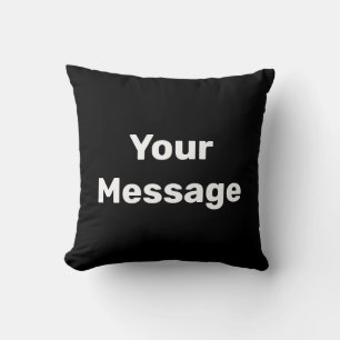 Almofada Texto preto e branco simples - Modelo de mensagem