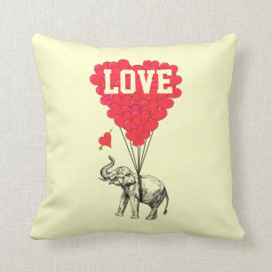 Almofada Texto romântico do elefante e do amor