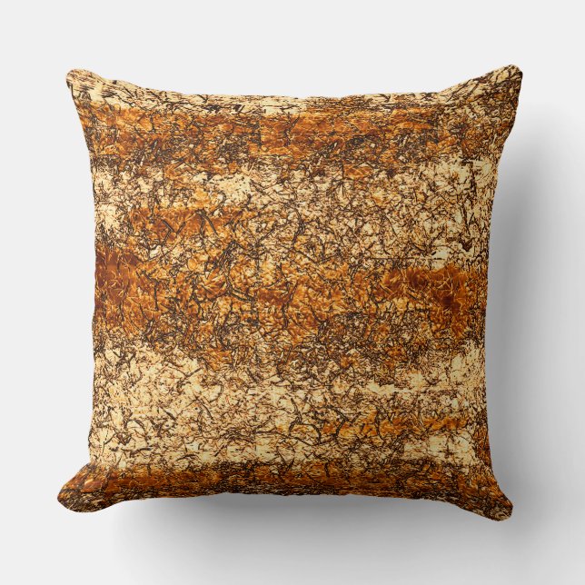 Almofada Textura acastanhada em madeira áspera (Frente)