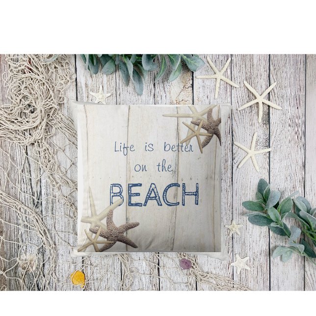 Almofada Textura Adorável de Madeira, Starfish (Criador carregado)