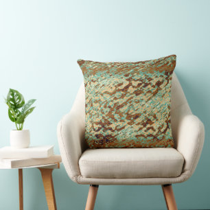 Almofada Textura angular Mottled Brown da mancha da tinta