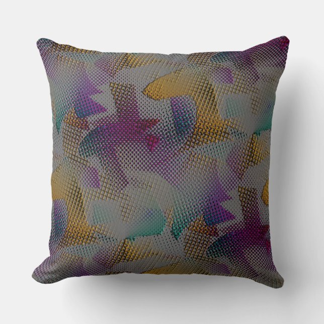 Almofada Textura colorida com pequenas formas geométricas c (Frente)