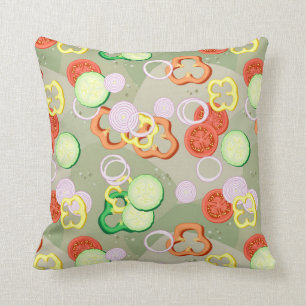 Almofada Textura com fatias de vegetais