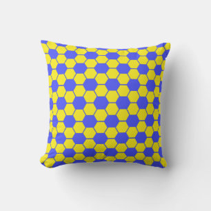 Almofada Textura de Bola de Futebol - Amarelo & Azul