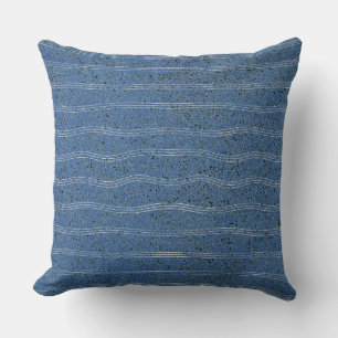 Almofada Textura de cortiça azul com linhas brancas