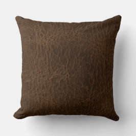 Almofada Textura de couro cognac envelhecido vintage