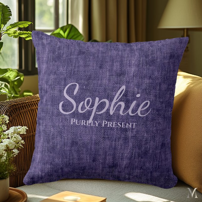 Almofada Textura de Jeans Roxo | Casa Rústica Personalizada (Criador carregado)