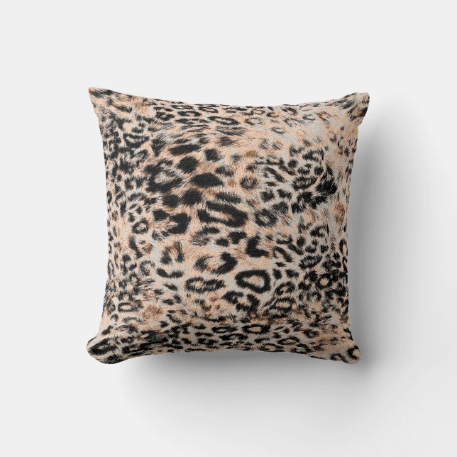 Almofada Textura de leopardo, padrão de impressão de animai (Frente)