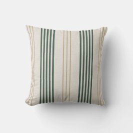 Almofada Textura de Linho com Listra de Marca Verde Moderna