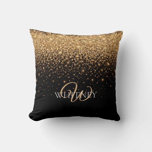 Almofada Textura de Luxo Elegante Brilho Dourado        (Frente)