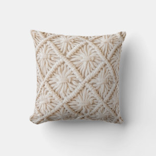 Almofada Textura de macrame feita à mão, conceito ecológico