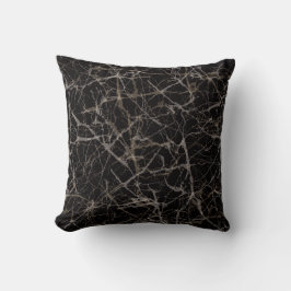 Almofada Textura de pedra de mármore preto elegante e sombr