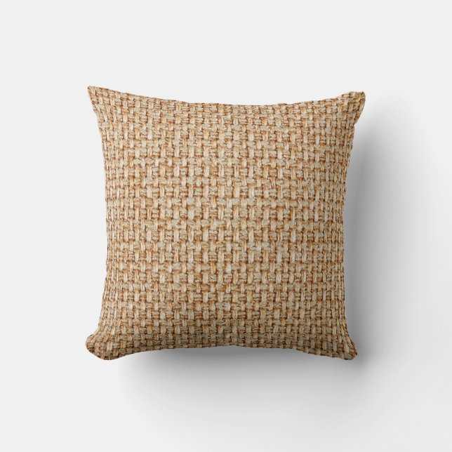 Almofada Textura de tecido de gingham amarelo-claro. (Frente)