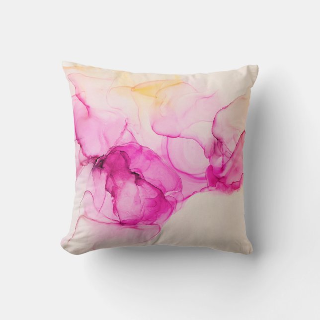 Almofada Textura do mar de tinta a álcool. Arte contemporân (Frente)