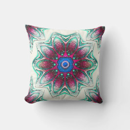 Almofada Textura floral de desenho de ciano metálico a tint