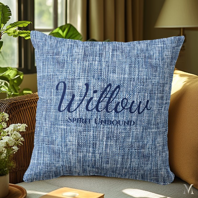 Almofada Textura Indigo Denim | Decor Russo Personalizado (Criador carregado)