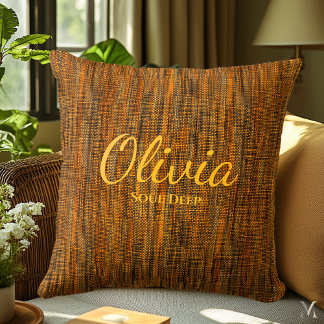 Almofada Textura Rustic Orange Denim | Home Decor Personali