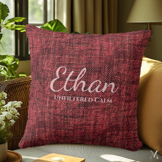 Almofada Textura Vermelha de Borgonha | Página Russo Person