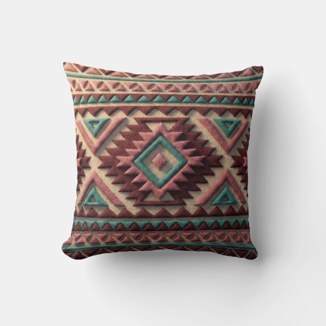 Almofada Textured Modern Geometric Southwest Style  (Frente)