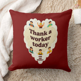 Almofada Thank a Worker Today Vintage Style Appreciation De