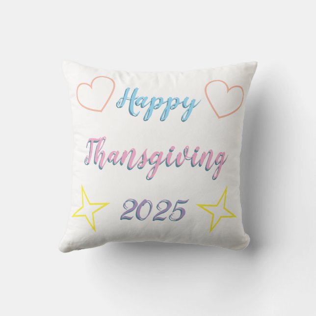 Almofada Thankful Grateful Blessed Pillow – Cozy Decor (Verso)